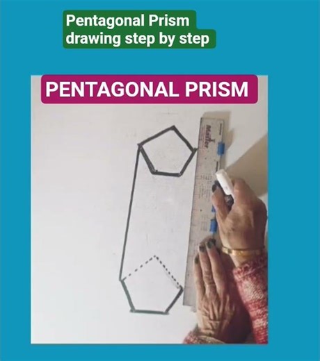 Pentagonal Prism drawing step by step #shorts