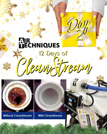 Air Techniques, Inc. on Instagram: "🎶On the second day of CleanStream… we’re giving your equipment longevity & peak performance!🎶 Suction line buildup can reduce your vacuum’s performance and cause costly downtime. 🚫 💪 CleanStream keeps your evacuation lines clear and your pump protected — so your vacuum runs strong, every day. https://www.airtechniques.com/non-foaming-evacuation-system-cleaner/ #DentalInnovation #CleanStream #AirTechniques #DentalEquipment #DentalHygiene #DentalTechnology #