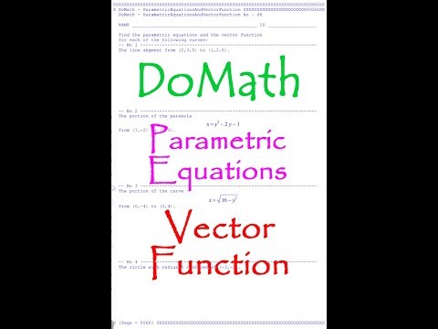 DoMath-Calculus : Parametric Equations & Vector Function No66