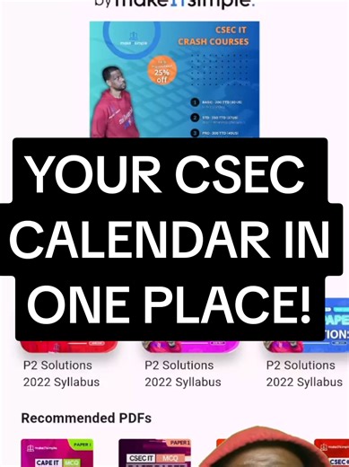 Your calendar for CSEC all in one place! #education #cxc #caribbean