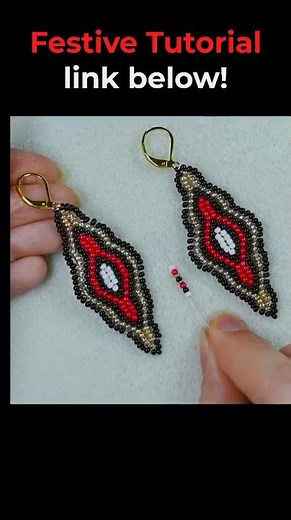 DIY Festive Brick Stitch Earrings Anyone Can Make!