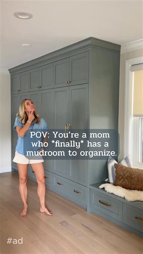 It feels so good to finally have a mudroom for all of the things! Coats, shoes, backpacks...everything has a home in our new built-ins! | DIY Playbook