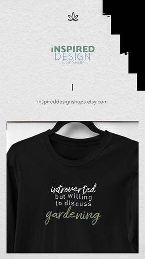 🌿 Quiet souls, loud passions! Our “Introverted but Willing to Discuss Gardening” long sleeve tee is made for plant lovers who’d rather talk blooms than small talk. 🌻 Soft, comfy, and perfect for garden days or cozy nights in, this 100% cotton black tee lets your shirt say it all — without you having to. 😉 🪴 Grab yours today and wear your garden pride with introverted style! 👉👉 https://www.etsy.com/listing/1850243086/introverted-gardener-long-sleeve-t-shirt?ref=listings_manager_grid #EtsyFi