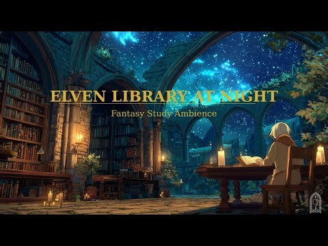 📚 Elven Library at Night — Fantasy Ambience | Medieval Music