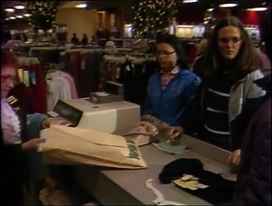 Jordan Marsh in downtown Boston during Christmas shopping season in 1982. | GBH Archives