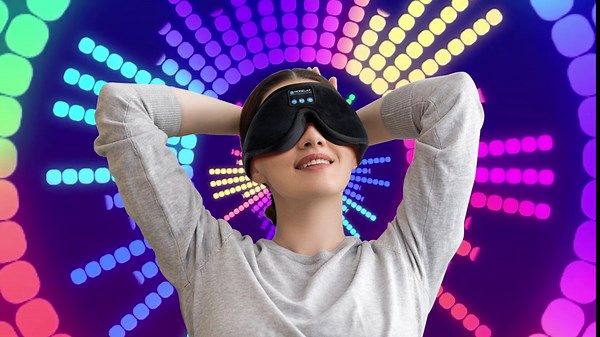 Sleep Headphones,Sleep Mask for Side Sleeper,3D Eye Mask for Sleeping with Stereo Speakers,Bluetooth Headphone,Perfect for Gifts for Women/Men Black