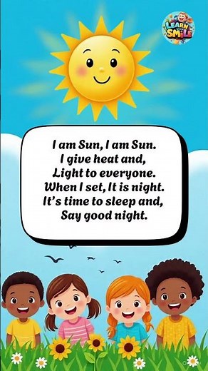 I am sun | Poem on Sun | English Poems for Kids | Sun Poem for LKG & UKG