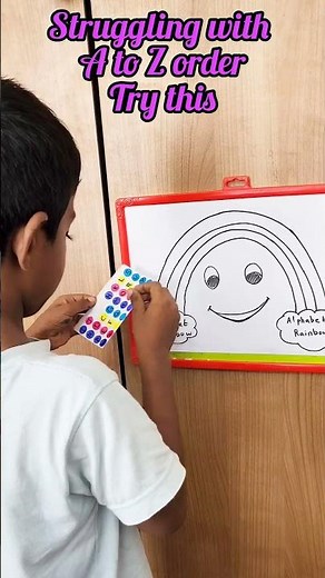 The "Alphabet Rainbow" | Fun Way to Teach A-Z Order with Dot Stickers | #stickers #amazonfinds