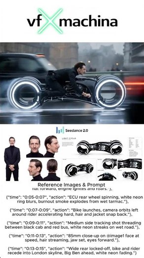 Tron Light Cycle London — Full Prompt Breakdown | Seedance 2.0 | vfXmachina