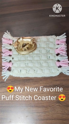 😍 Absolutely Stunning 😍👉3D Puff Stitch Coaster. #shorts
