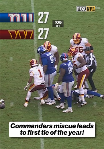 Washington Commanders game ends in tie after wild final play