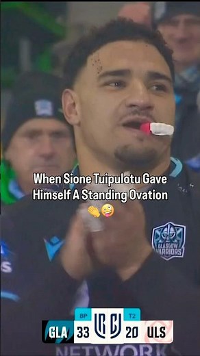 When Sione Tuipulotu gave himself a standing ovation 👏🤪 #rugby #sports #sportshighlights