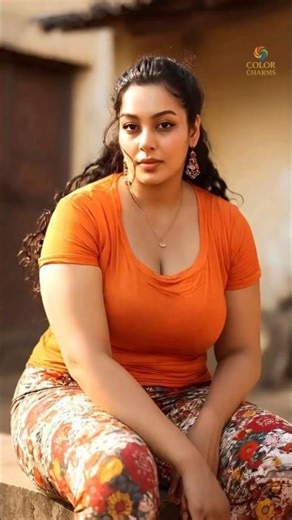 ✨🌸 Stunning Orange Top & Floral Leggings Chic Fashion Glow for Style Seekers! 👑 | #ColorCharms