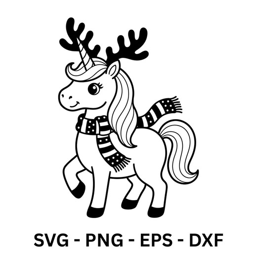 Christmas Unicorn Svg, Christmas Unicorn Clip Art Cut File Silhouette Instant Digital Download - Etsy