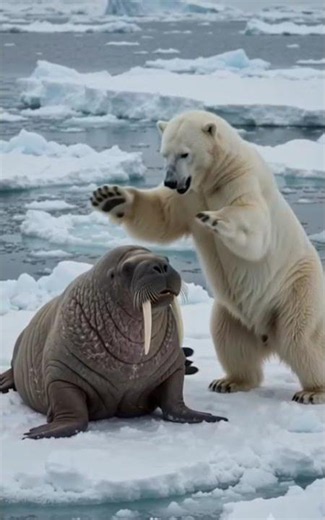 Inside the Frozen Arctic with a Massive Walrus 🧊🦭 #4kwildlife #wildlifeentertainment #wildlife