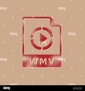 Video file format icon in halftone style. Grunge background vector illustration Stock Vector Image & Art - Alamy