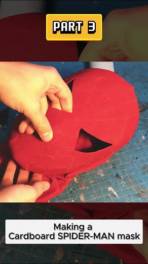 Making a Cardboard SPIDER-MAN mask P3 ##fyp #DIY #viral #marvel #spiderman
