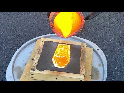 Melting Down Copper - Metal Casting Copper in sand molds for metal casting