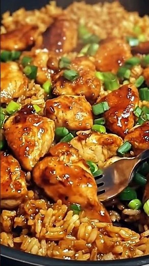 One Pot Sweet and Spicy Sticky Teriyaki Chicken and Rice Full Recipe in Description #onepotmeal