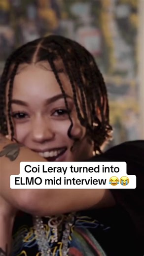 Coi Leray turned into ELMO mid interview 😂😭 #elmo #coileray #rap #viral #funny