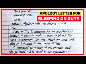 Apology letter for sleeping on duty #apologyletter