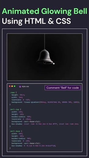 Animated Glowing Bell Button using HTML CSS😨🔥Next Level Glowing button💀📈#coding #python #animation