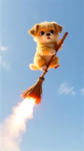 魔法學院的掃把變火箭，小萌狗飛向太空啦#萌宠 #宠物 #小猫 #猫咪 #小狗 #情感 #喵星人 #ai #Short Play #汪星人 #cute #寵物友善日常 #funny #pawpatrol