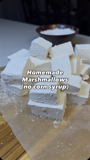 Jeremy | Family Food Vlogs on Instagram: "Homemade Marshmallows (No Corn Syrup) ☁️ These are way easier to make than people think. Only five ingredients, no corn syrup, and they cost just pennies compared to store-bought. They’re softer, fluffier, and honestly taste better than anything you’ll buy in a bag. Ingredients • 1½ tbsp gelatin • 1½ cups cold water, divided • 1½ cups granulated cane sugar • ½ cup powdered sugar (for dusting) • ¼ tsp salt • 2 tsp vanilla extract Instructions 1. Grease an