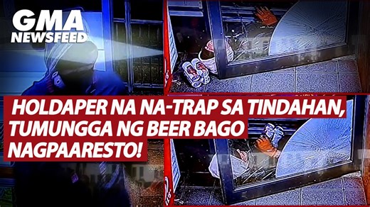 Holdaper na na-trap sa tindahan, tumungga ng beer bago nagpaaresto | GMA News Feed