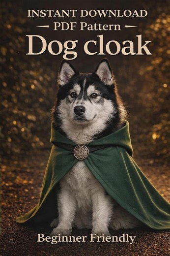 Dog Cloak Sewing Pattern – Fantasy Cape Costume (PDF Download, XS–XXL) - Etsy