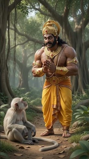 🙏 Hanuman vs Bhim? The Powerful Lesson of Humility | AI Mythology Shorts #shorts