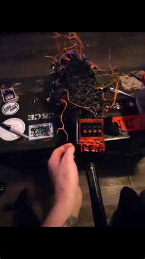 Brandon Pence on Instagram: "A #peek #behindthescenes of an #exploding #baseball #bat This is a pyrotechnics prop - not a weapon. The barbed wire is real, though. It's an authentic Louisville Slugger with 18 gauge barbed wire wrapped around it. It's kinda heavy! Basically - the stuff on it that looks like it explodes, explodes."