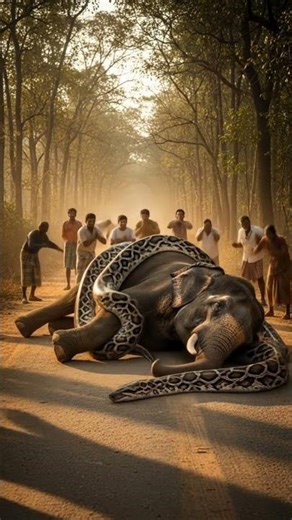 Elephant limps after being wrapped in python #elephant