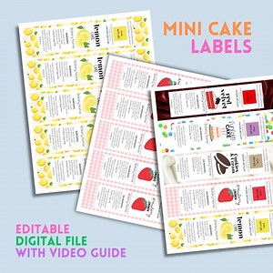 Editable Digital File for Canva | Mini Cake Tin Ingredients Label for Home Bakery | Editable Cake Label Template | Food Label Digital File - Etsy