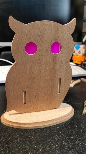 Got the owl lantern pattern 🤭 Got 2 cut this afternoon 😁 The only tea lights I have to show you how it looks are this multicolored one (I think it's pretty wild!), and a taller one where I have to remove the little shelf right under his eyes. I'm so excited 😊 Box kinda stuff like this don't usually like me when putting them together LOL | The Sawdust Fairy
