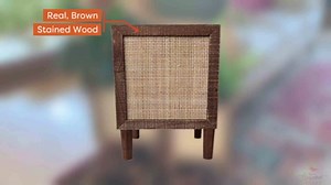 Autumn Alley Rustic Boho Large Indoor Planter - Rattan Planter Boxes Outdoor Set of 2 – Wooden Indoor or Outdoor Plant Box Stands – Decorative Square Woven Rattan Flower Pots for Home & Office