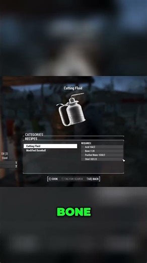 Cutting Fluid: Easy Bone to Oil Recipe in Fallout 4 💀💧 #fallout4 #fallout4guide