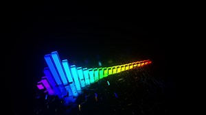 Audio colorful wave animation. Sound wave from equalizer. Looped animation.