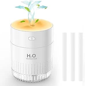 Portable Small Humidifier For Bedroom With Night Light Cool Mist Indoor Mini Small Air Humidifiers For Plants Travel Room Car Desk Office Home Humificador With Usb 2 Spray Mode Super Quiet