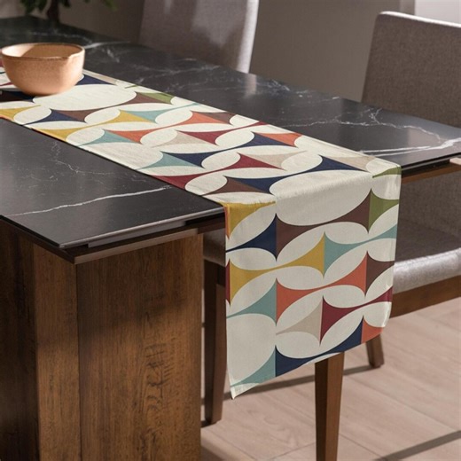 Mid Century Modern Table Runner Retro Geometric Dining Table Runner Boho Console Decor Retro Tablecloth Accent Gift for MCM Home Owner - Etsy