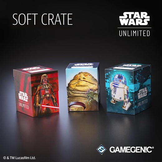 Our Soft Crates will fit your deck AND include an additional self-locking box for your tokens! They come in three new iconic designs from the STAR WARS™️ galaxy that perfectly match the new set “A Lawless Time”. 💥🪐 ℹ️Release: 13 March 2026 🌍MSRP: 7.99 €/$ 🇺🇸MSRP USA: 8.99 $ #gamegenic #swu #alawlesstime #softcrate #deckbox | Gamegenic