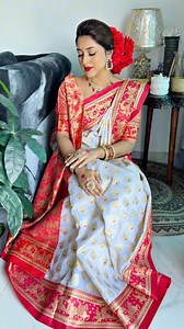 6.9K views · 170 reactions | Beautiful 杖Puja special saree from ➡️ বিরাম ❤️ | Blushed Up by IMA | Facebook