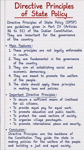 Directive Principles of State Policy (DPSP) | Indian Constitution