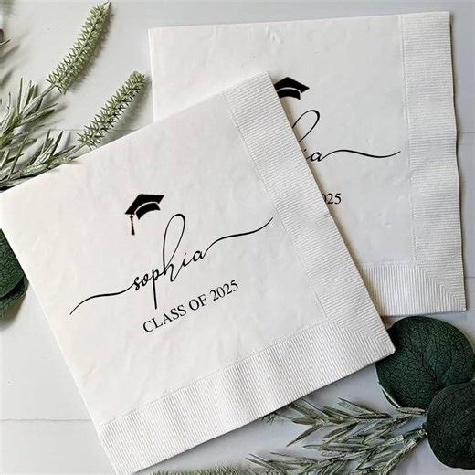 Personalized Graduation Party Napkins: Custom Grad Party Decor - Etsy