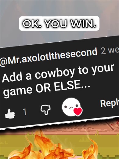 This comment FORCED me to ADD THIS!💀#gamedev I just added a new fighter to my game, the COWBOY, he's a high skill based character that has huge range but hard to hit attacks, and you can check it out in my game, SMACK TALK! shoutout⬇️ @Wammy5249 This is my indie game SMACK TALK! It's a mix between platform fighters (Smash Bros Ultimate, or Rivals of Aether) and Mage Arena, where your character attacks are controlled by your voice. The game features a ton of unique fighters, each with wild abili
