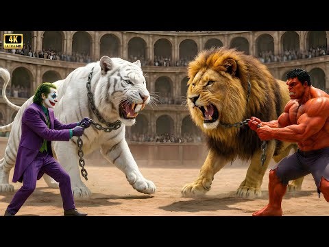 ⚔️ Legendary Joker Savage HULK Wolf🆚 Lion | Arena Clash Animal Fight | Who Will Win?