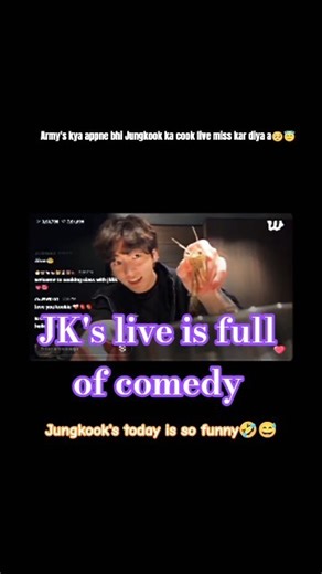 “Jungkook Live Cooking Masti 😍🔥”