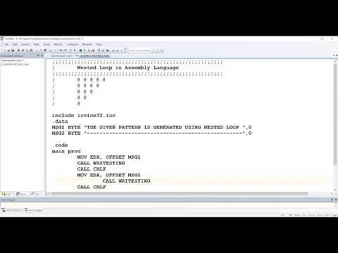 Assembly Language | Lecture 24 | Nested Loops | Patterns Generation