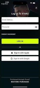 STARZ app - how to create an account?