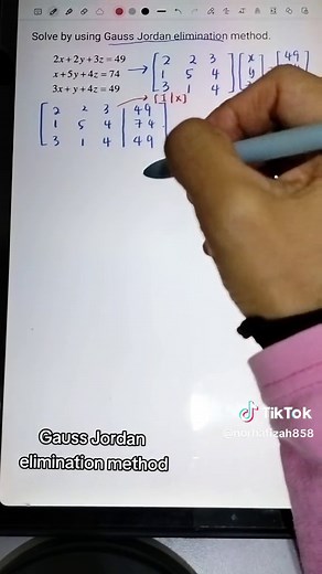 Matrices Gauss Jordan Elimination Method Explained
